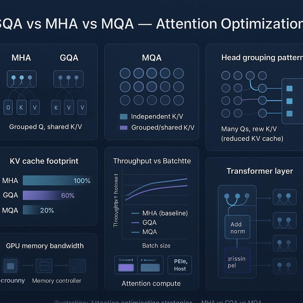 GQA vs MHA vs MQA Attention: Compare Memory, Throughput, and Quality Tradeoffs