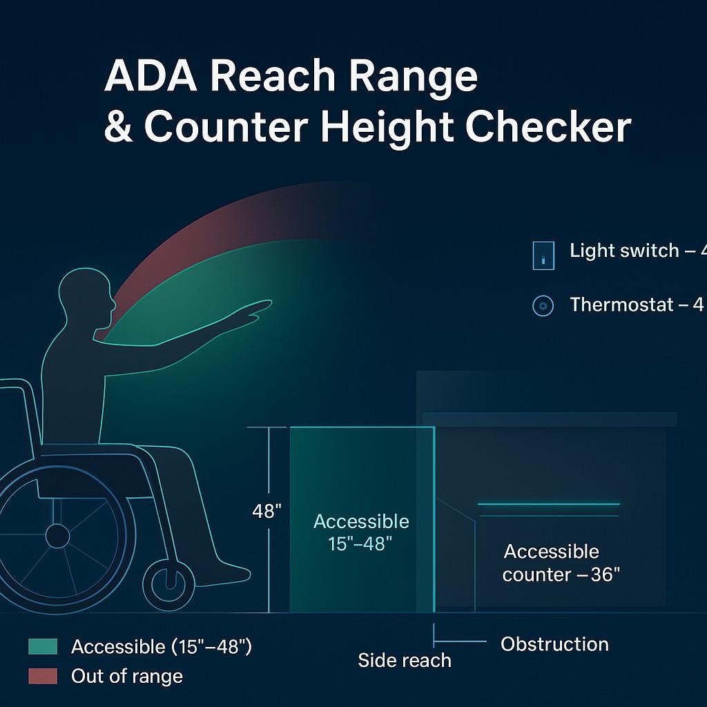 Axial Counter Ramp Free ADA Ramp Design Calculator: Slope, Landings, Handrails & Layout ...