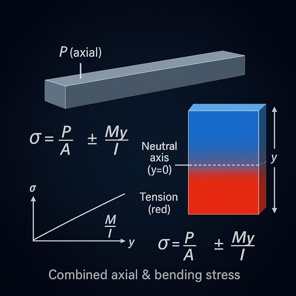 Combined Axial & Bending Stress Calculator