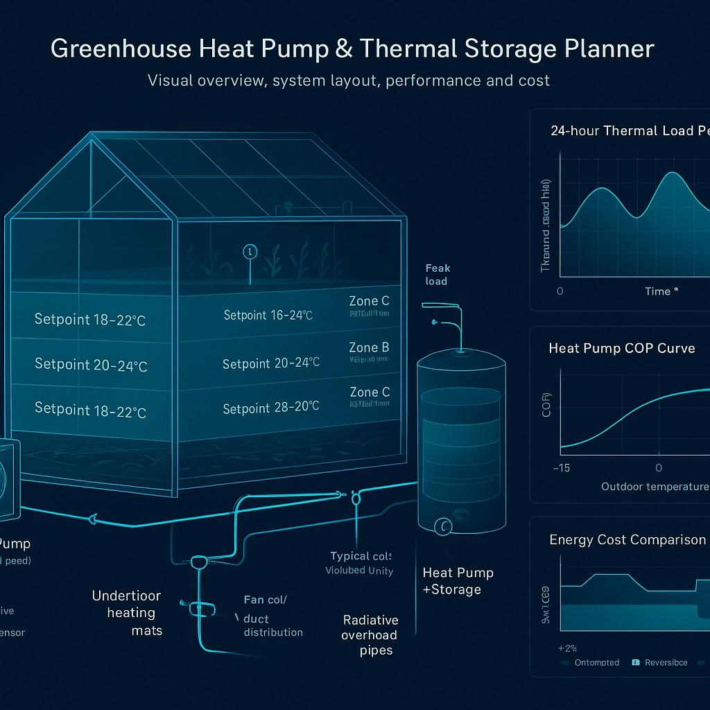 Greenhouse Heat Pump + Thermal Storage Planner