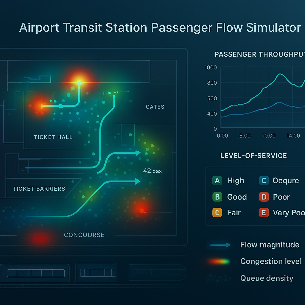 Free Airport / Transit Station Passenger Flow Simulator | Simulations4All