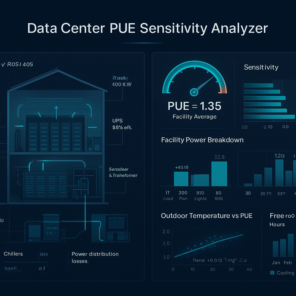 Free Data Center PUE Sensitivity Analyzer | Simulations4All