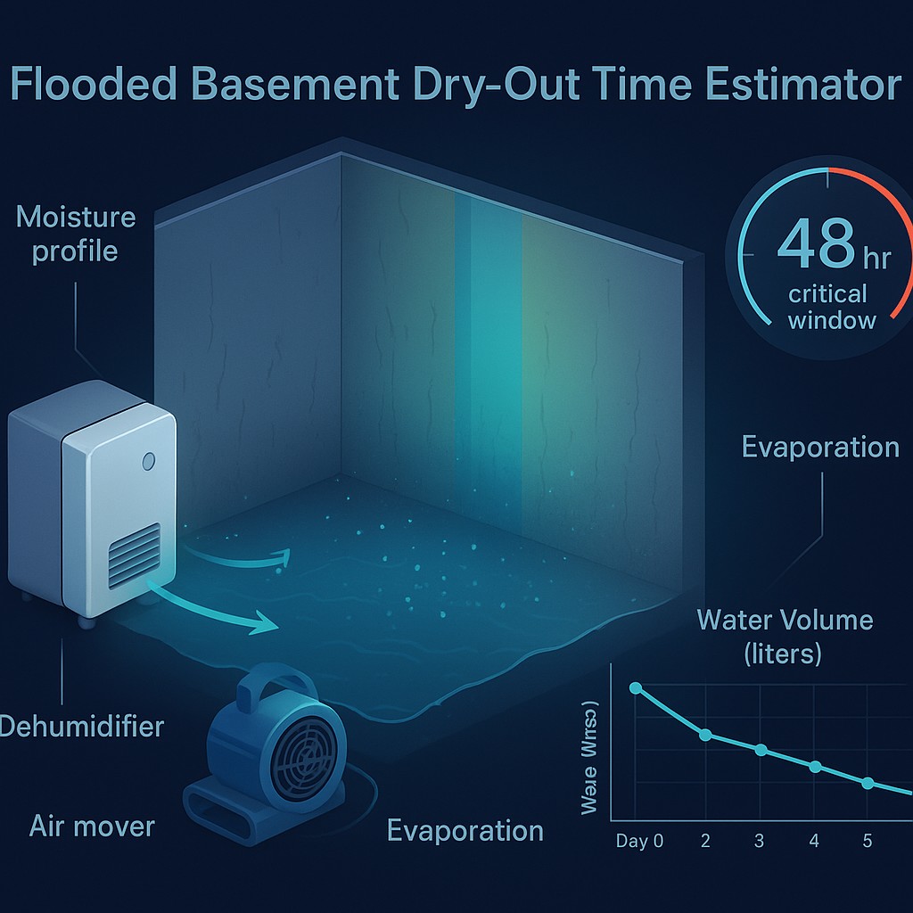 Free Flooded Basement Dry-Out Time Estimator | Simulations4All