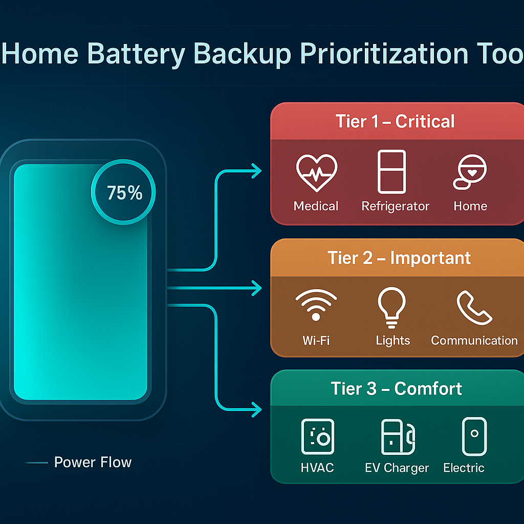 Free Home Battery Backup Prioritization Tool: Outage Runtime & Load ...