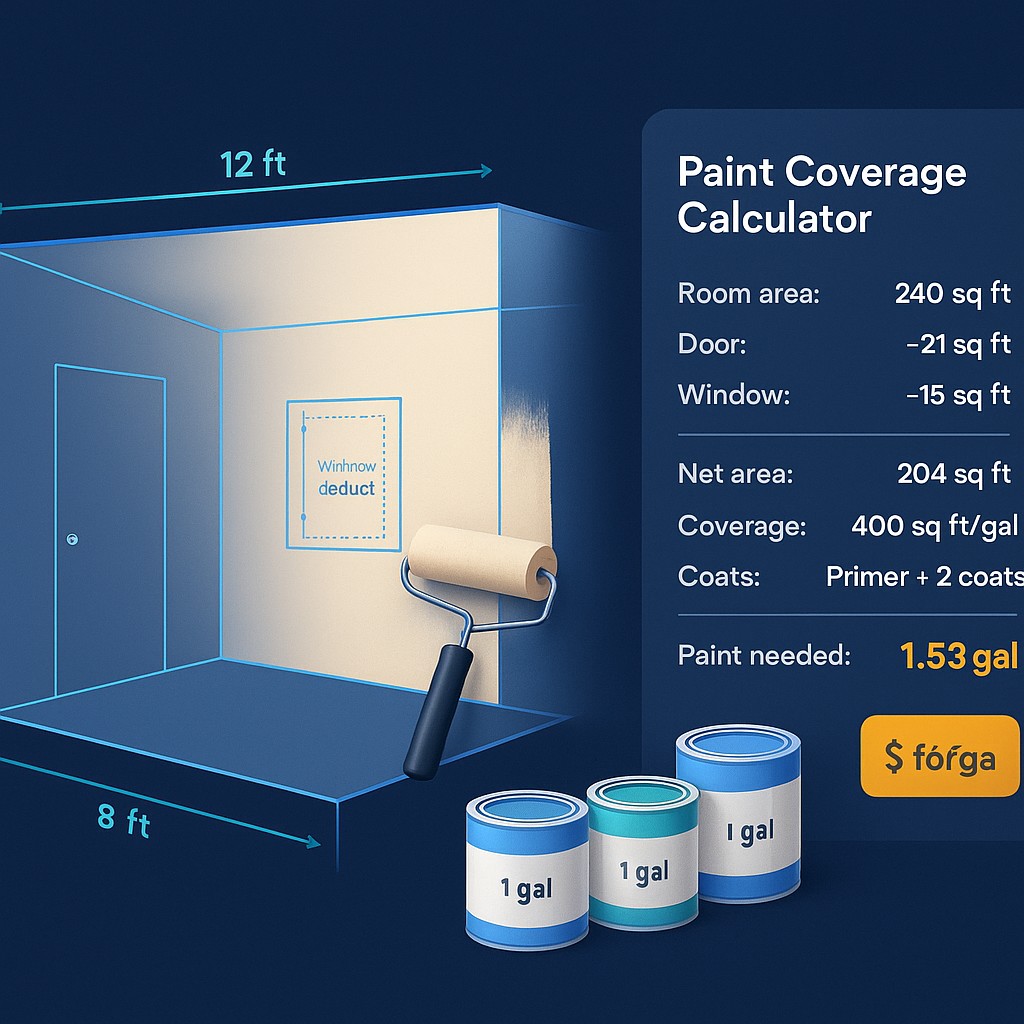 Paint Coverage Free Paint Coverage Calculator | Simulations4All