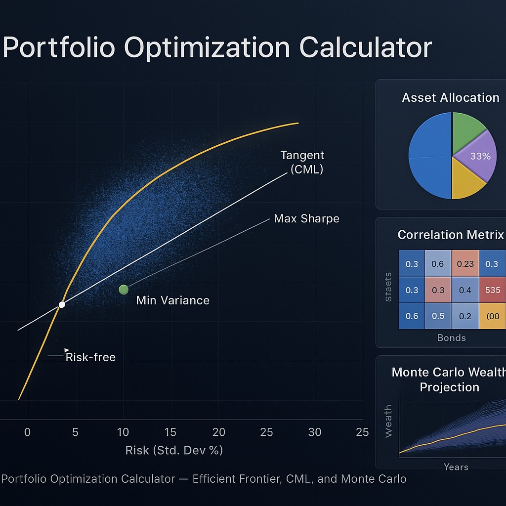 Free Portfolio Optimization Calculator: Interactive Efficient Frontier ...