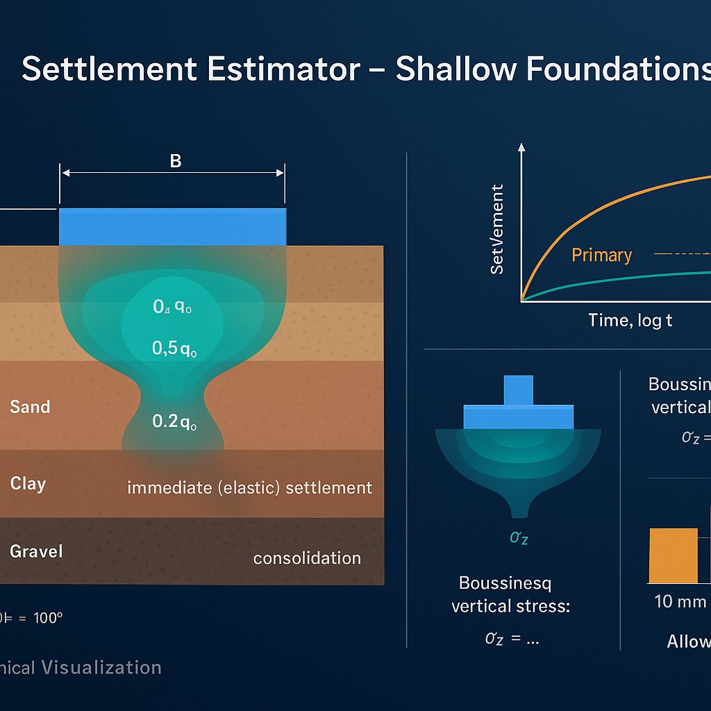 Free Settlement Estimator for Shallow Foundations | Simulations4All